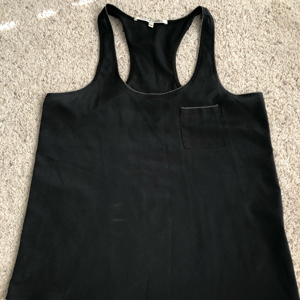 Olive green tank top with beaded outlining